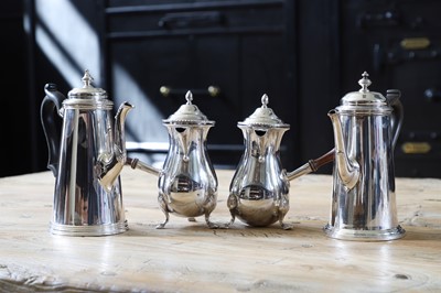 Lot 245 - Two silver-plated coffee pots