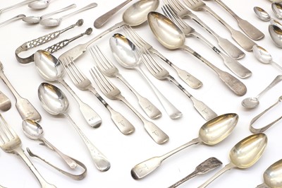 Lot 104 - A collection of silver flatware