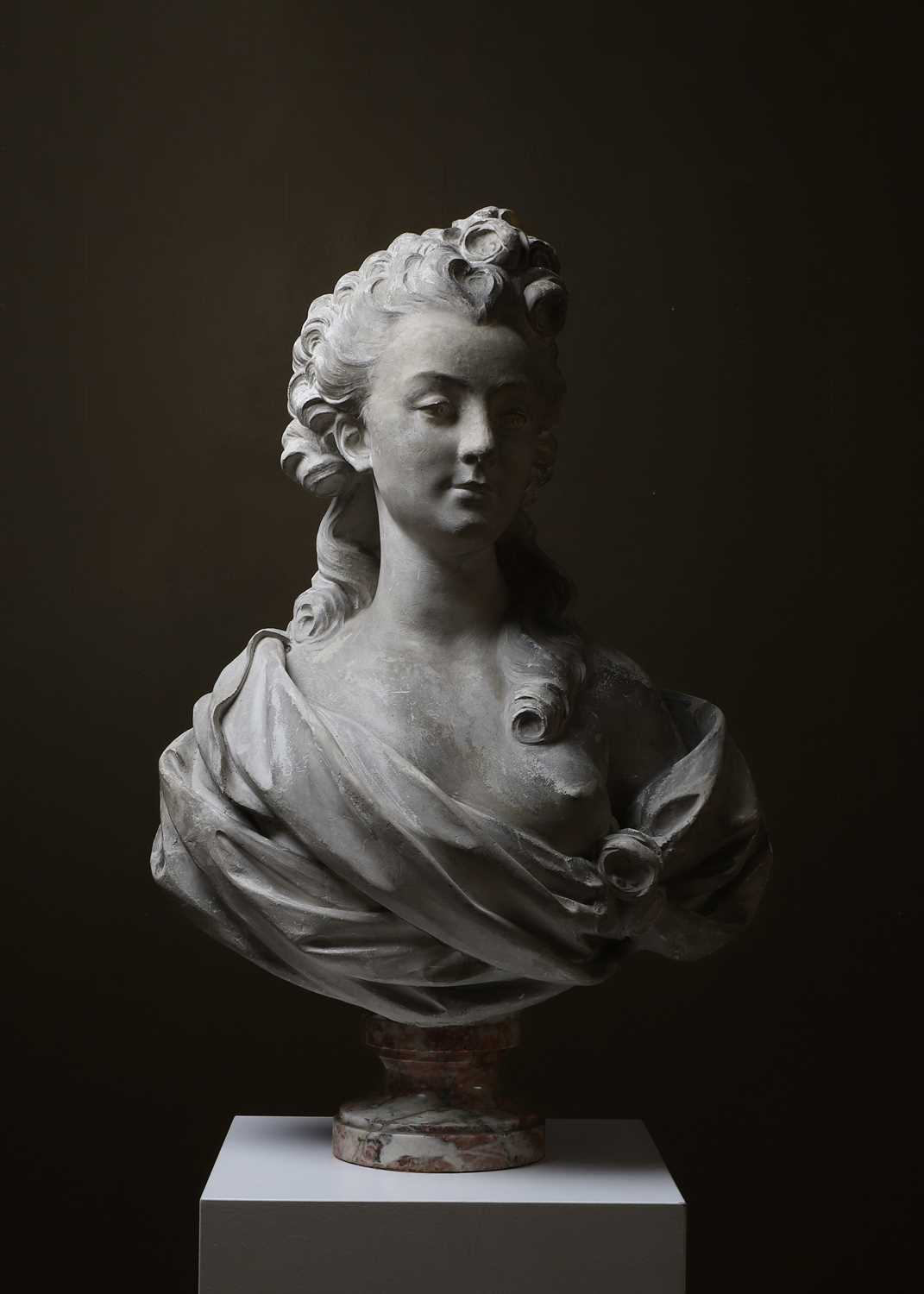 Lot 25 - A plaster portrait bust of Marie-Anne de Cupis de Camargo