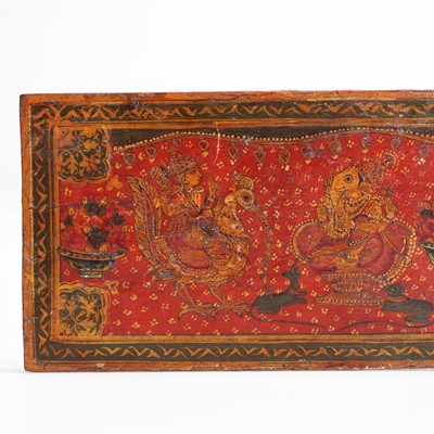 Lot 435 - Two Jain painted and lacquered wooden manuscript covers