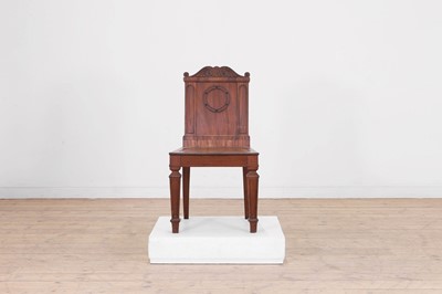 Lot 5 - A Regency mahogany hall chair