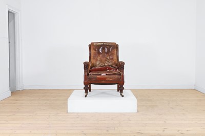 Lot 12 - A William IV leather armchair