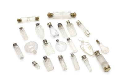 Lot 121 - A group of cut glass scent bottles