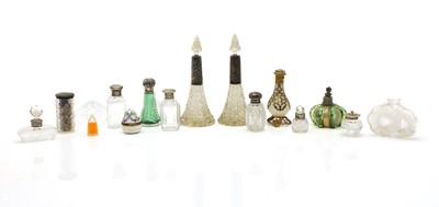 Lot 125 - A collection of glass scent bottles