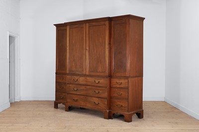 Lot 45 - A George III mahogany breakfront linen press