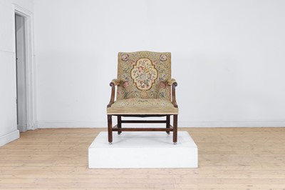 Lot 47 - A George III mahogany Gainsborough armchair