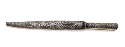 Lot 90 - An Ottoman silver dagger