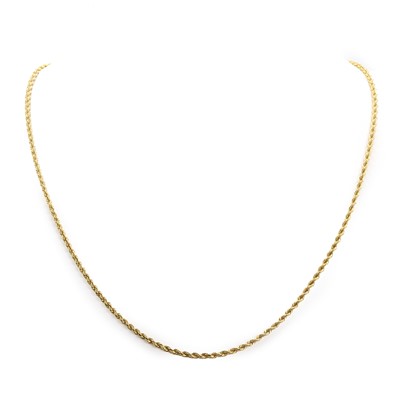 Lot 479 - An 18ct gold rope link chain necklace