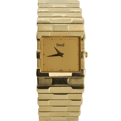 Lot 363 - An 18ct gold Piaget Eureka quartz bracelet watch