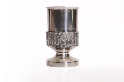 Lot 224 - A silver commemorative goblet