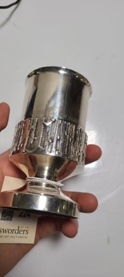 Lot 224 - A silver commemorative goblet