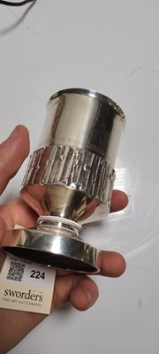 Lot 224 - A silver commemorative goblet