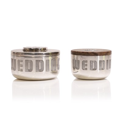 Lot 222 - Two silver commemorative pill boxes