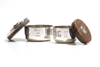 Lot 222 - Two silver commemorative pill boxes