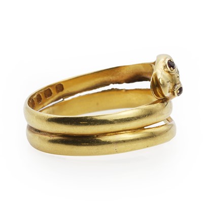 Lot 40 - A Victorian 18ct gold diamond set snake ring