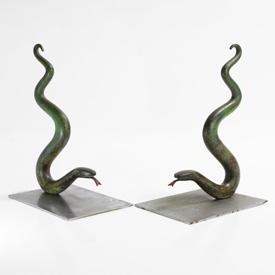 Lot 393 - A pair of Art Deco snake bookends
