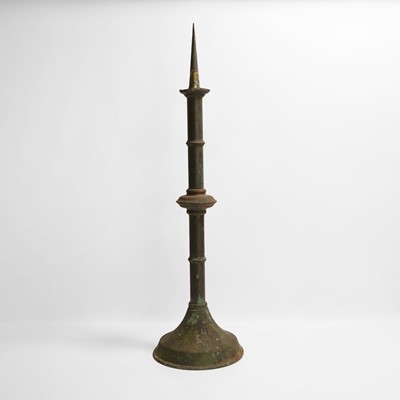 Lot 390 - A copper 'Gothick Horror' pricket candlestick