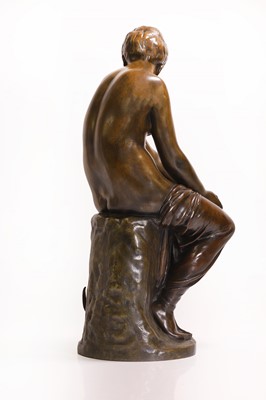 Lot 172 - A patinated bronze figure of a seated nude