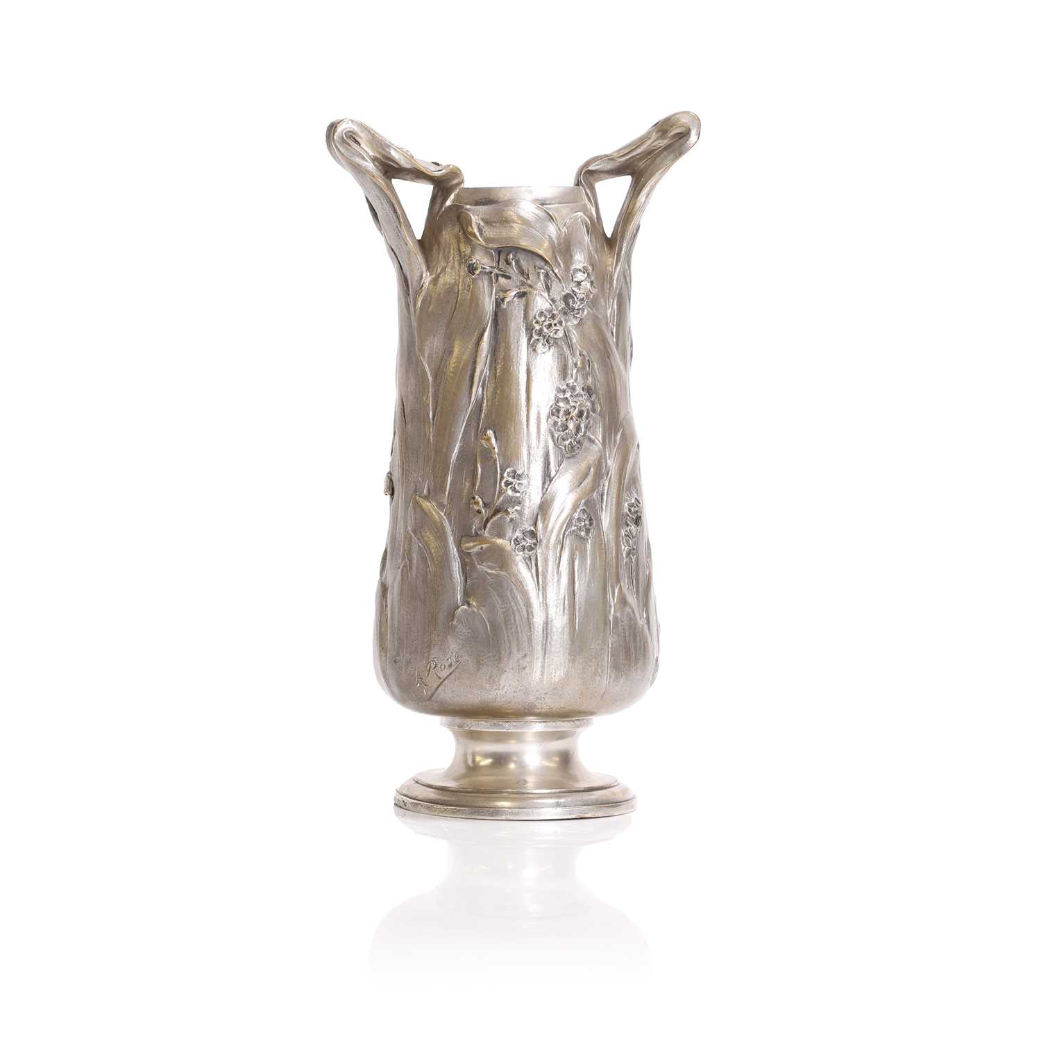 Lot 145 - An Art Nouveau silvered-bronze vase