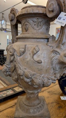 Lot 39 - A neoclassical terracotta urn by Jean Garouste