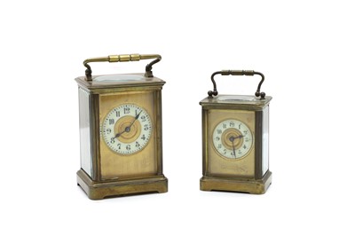 Lot 345 - A brass carriage clock