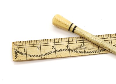 Lot 332 - A marine ivory, baleen, and bone swagger stick