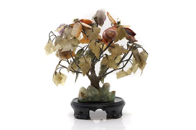 Lot 227 - A Japanese hardstone bonsai tree