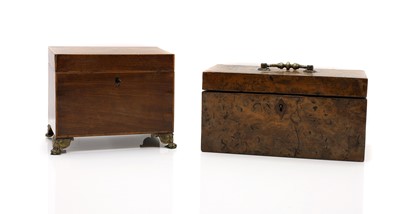 Lot 314 - A Victorian walnut tea caddy