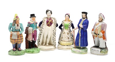 Lot 146 - A collection of Staffordshire pottery theatrical figures