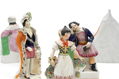 Lot 145 - A collection of Staffordshire pottery theatrical figures