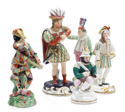Lot 142 - Five Staffordshire pottery theatrical figures