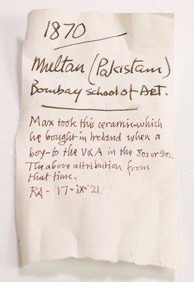 Lot 17 - A glazed Multan ewer