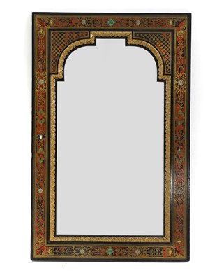 Lot 484 - A tortoiseshell and brass inlay boulle style wall mirror