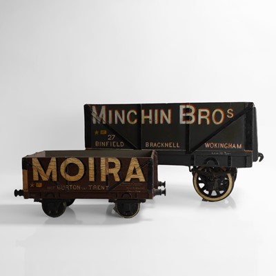 Lot 240 - Two scratch-built wood and painted railway wagons