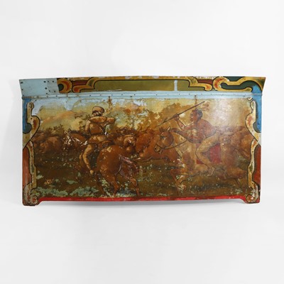 Lot 167 - A group of 'Cowboys and Indians' painted fairground carousel panels