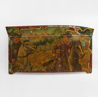 Lot 167 - A group of 'Cowboys and Indians' painted fairground carousel panels