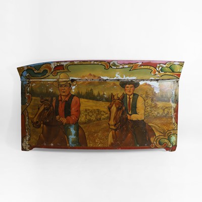 Lot 167 - A group of 'Cowboys and Indians' painted fairground carousel panels