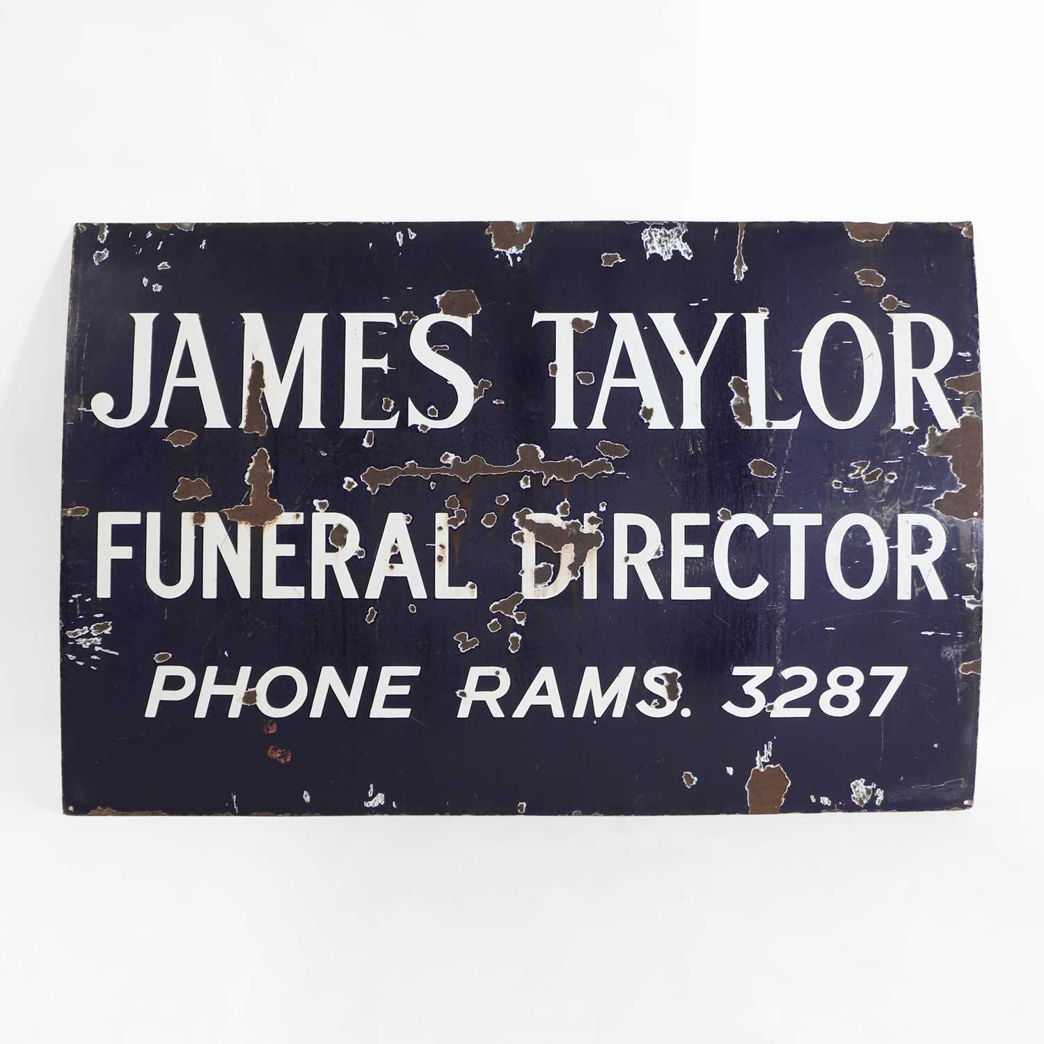 Lot 268 - A funeral director's enamel sign