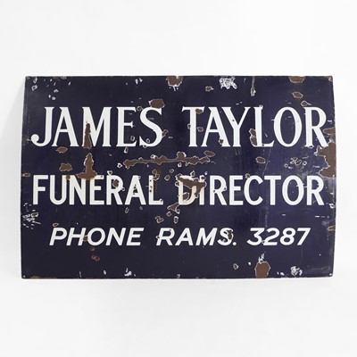 Lot 268 - A funeral director's enamel sign