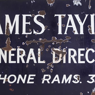 Lot 268 - A funeral director's enamel sign