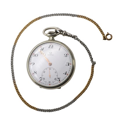 Lot 529 - A top wind open faced Omega pocket watch