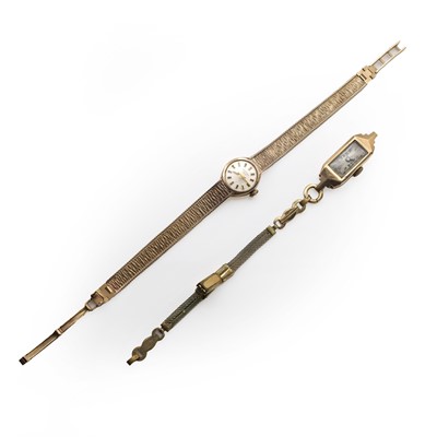 Lot 570 - Two 9ct gold mechanical bracelet watches