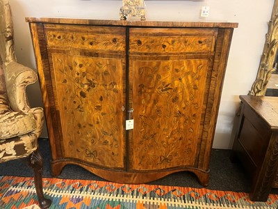 Lot 433 - A George III satinwood, rosewood and marquetry side cabinet