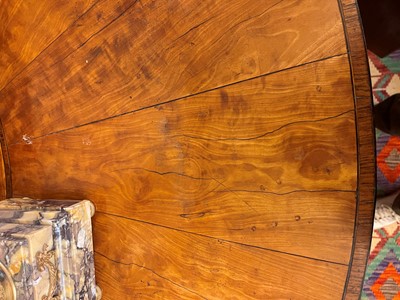 Lot 435 - A George III Sheraton period satinwood and tulipwood demilune side cabinet