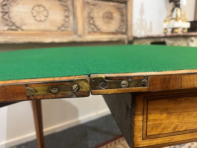 Lot 401 - A George III satinwood card table