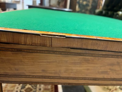 Lot 401 - A George III satinwood card table