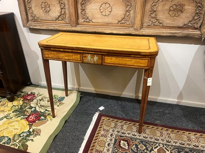 Lot 401 - A George III satinwood card table