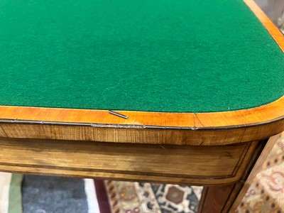 Lot 401 - A George III satinwood card table