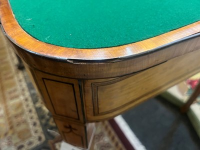 Lot 401 - A George III satinwood card table