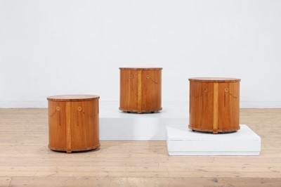 Lot 423 - A set of three George III-style satinwood stands